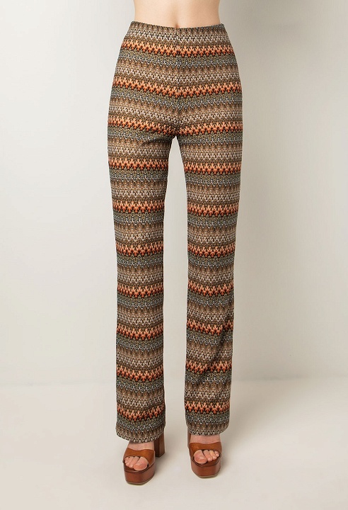 Knitted trousers with a weave pattern
