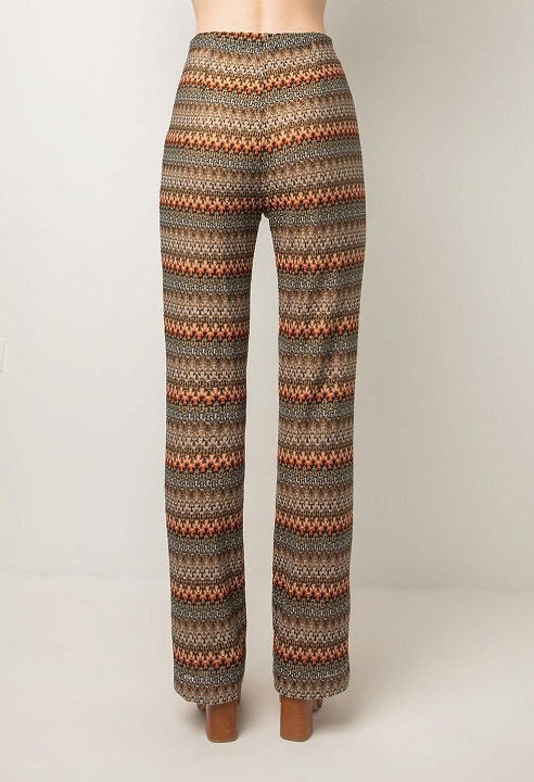 Knitted trousers with a weave pattern