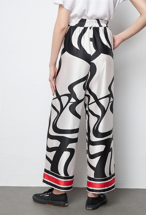 Black and white contrast trousers