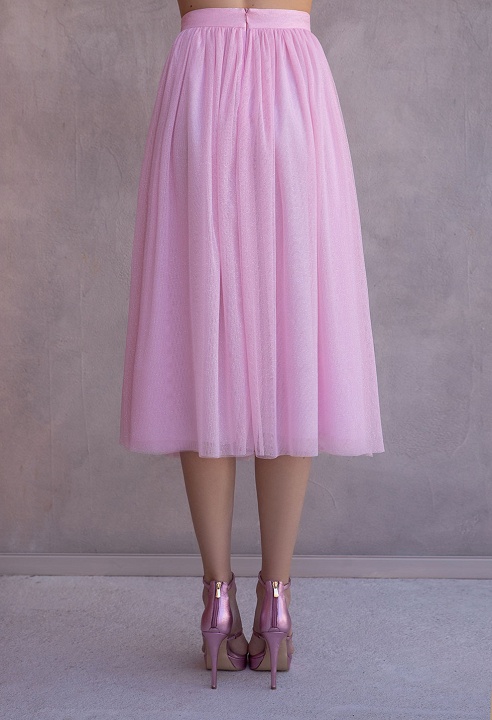 Tulle midi skirt with glitter