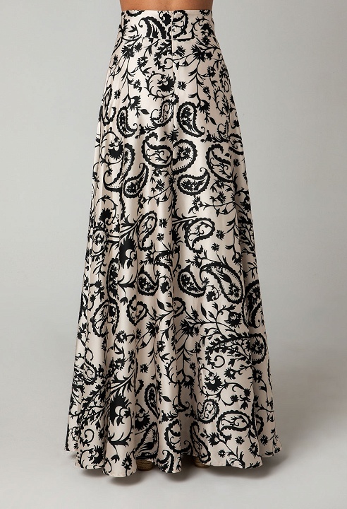 Maxi paisley print skirt