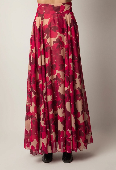 High-waisted printed skirt