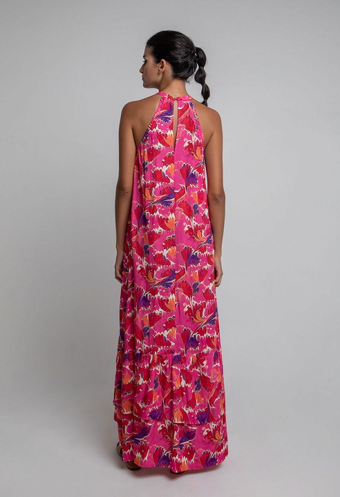 Printed halter dress