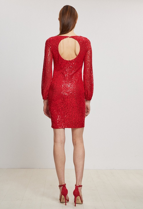 Dress with sequins and open back