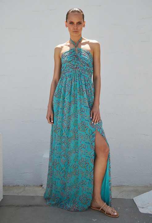 Long dress with halter neck