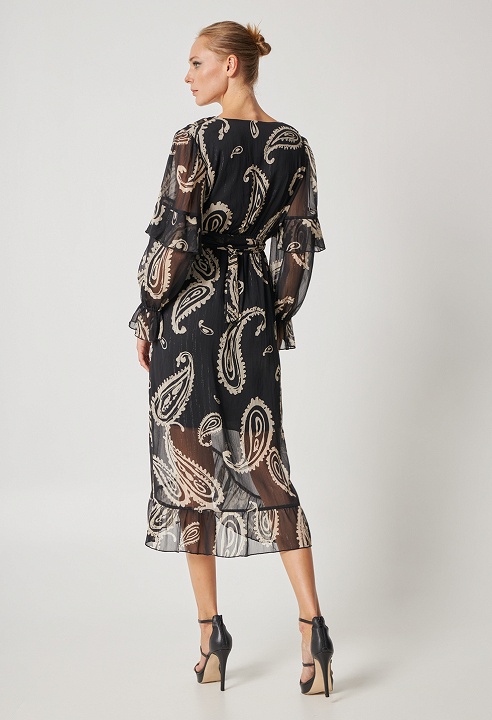 Μίντι φόρεμα με σχέδιο paisley