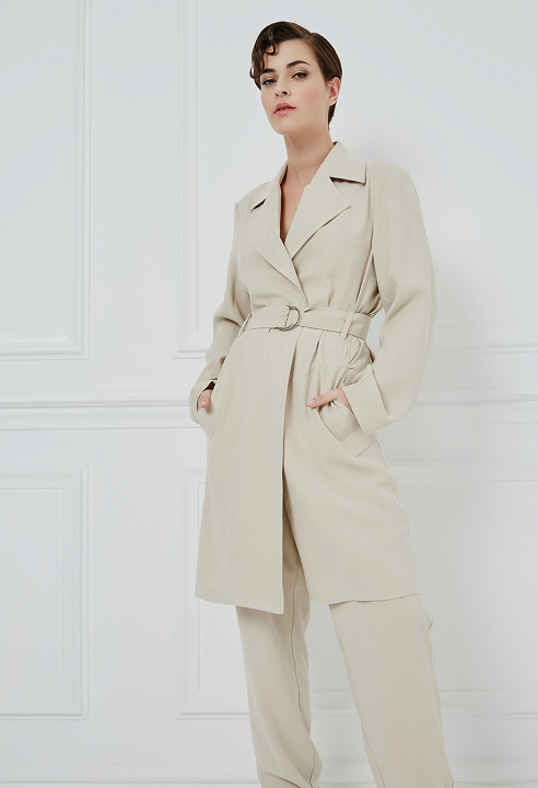 Trench coat with a belt