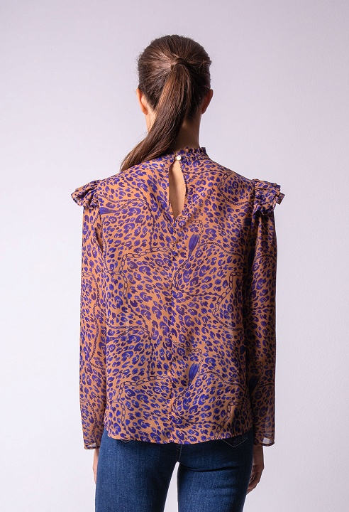 Ruffle printed blouse