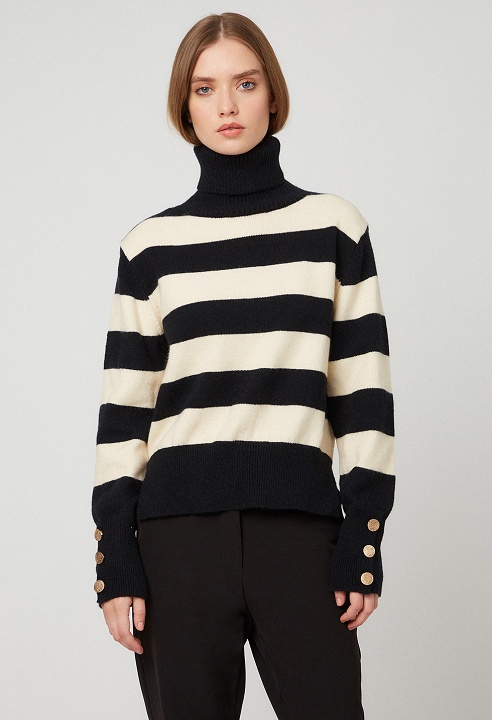 Striped sweater with buttons