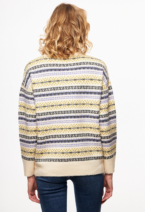 Blouse with jacquard knit