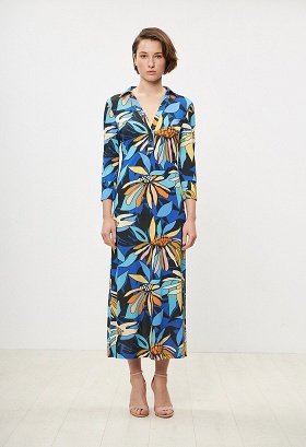 Long dress with floral design