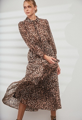 Animal print dress with sections