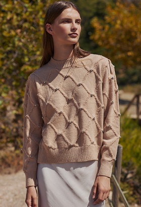 Knitted blouse with jewels