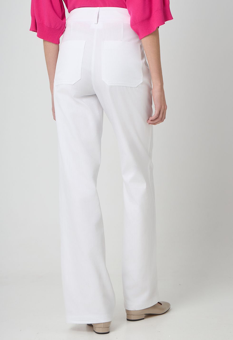 Λευκό παντελόνι τύπου ντενιμ