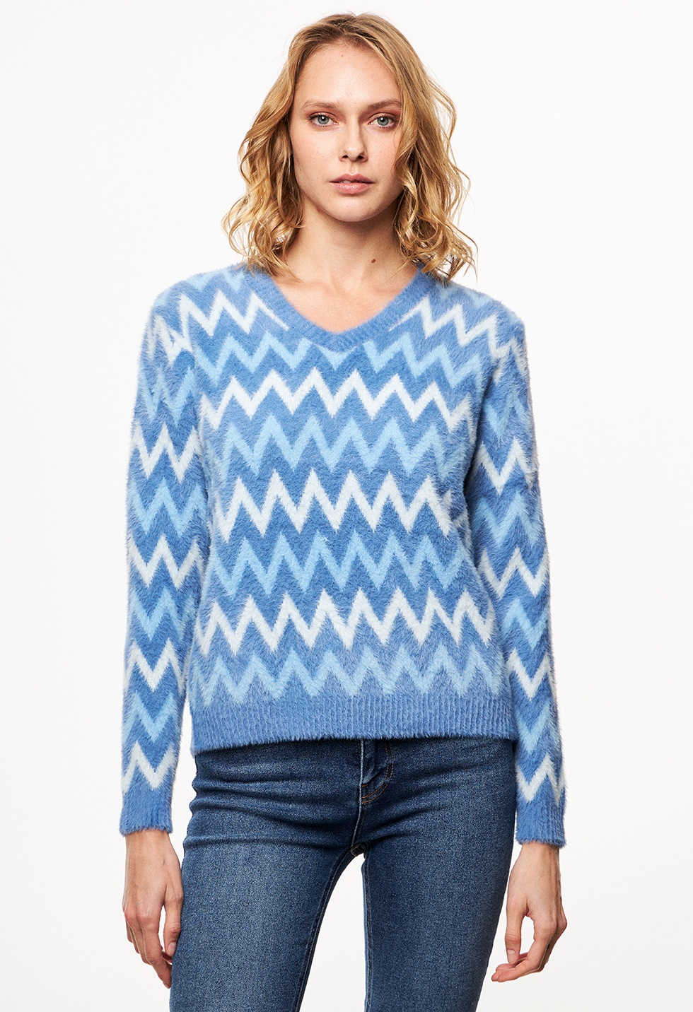 Soft jacquard knit sweater
