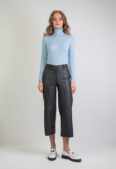 Leather effect culotte trousers
