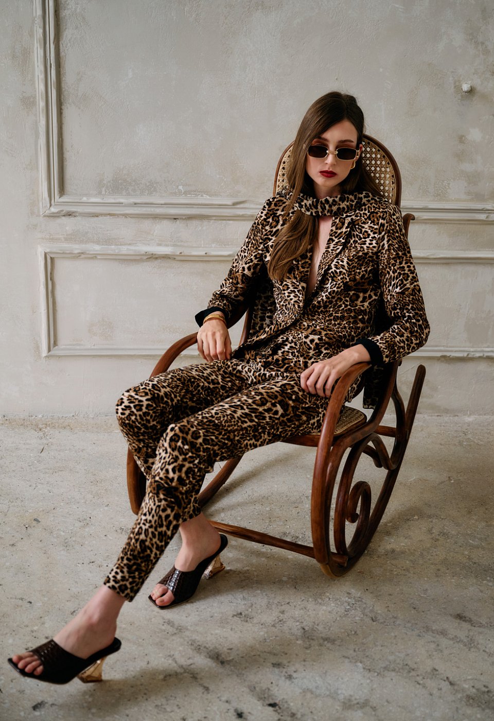 Animal print trousers