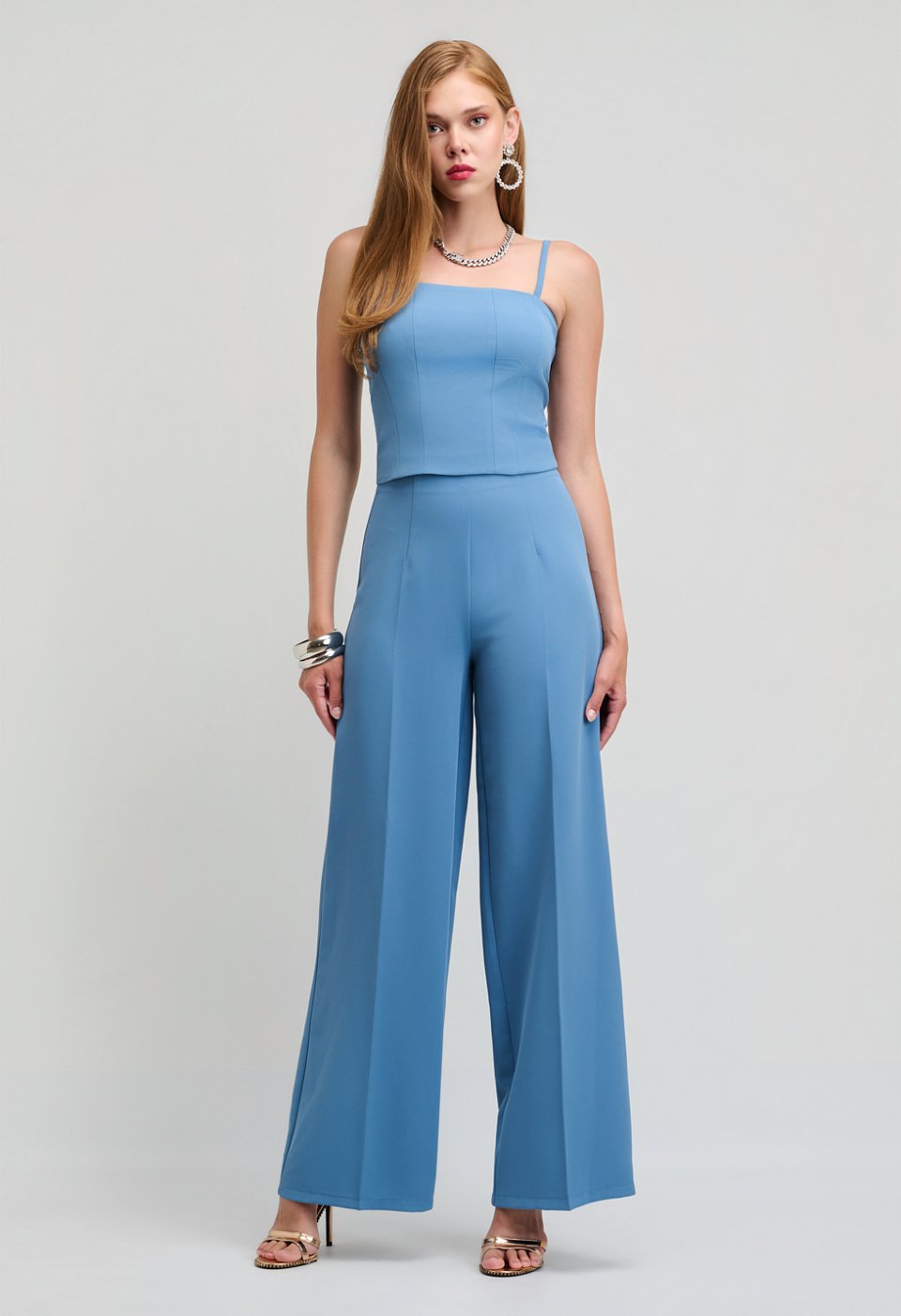 High-Waisted Wide-Leg Trousers