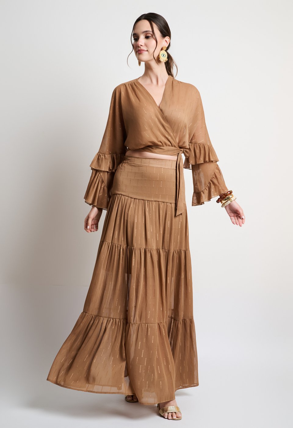 Brown maxi skirt