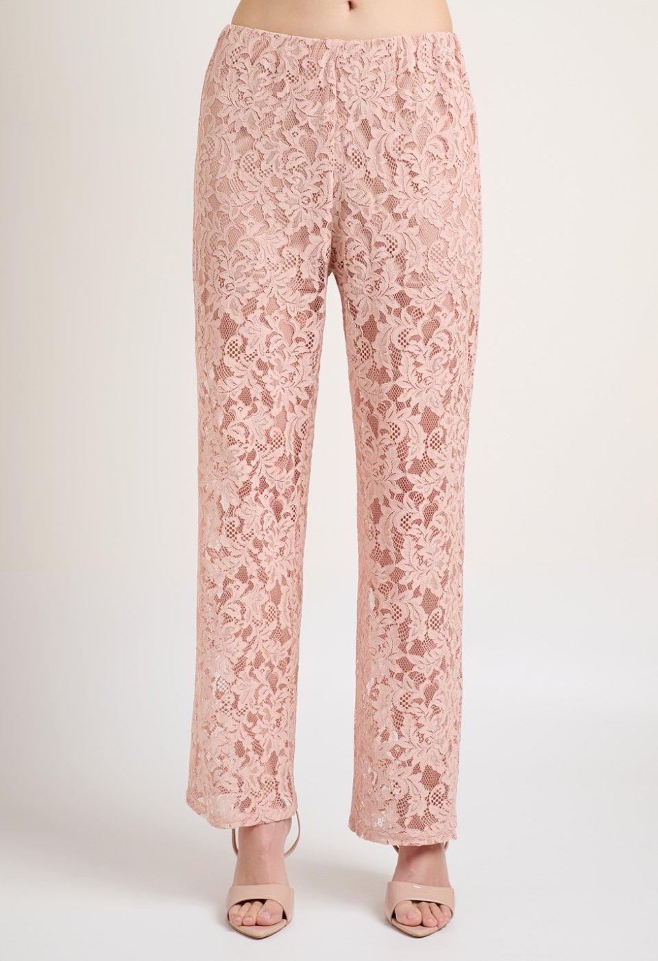 Lace set with asymmetrical top and pants