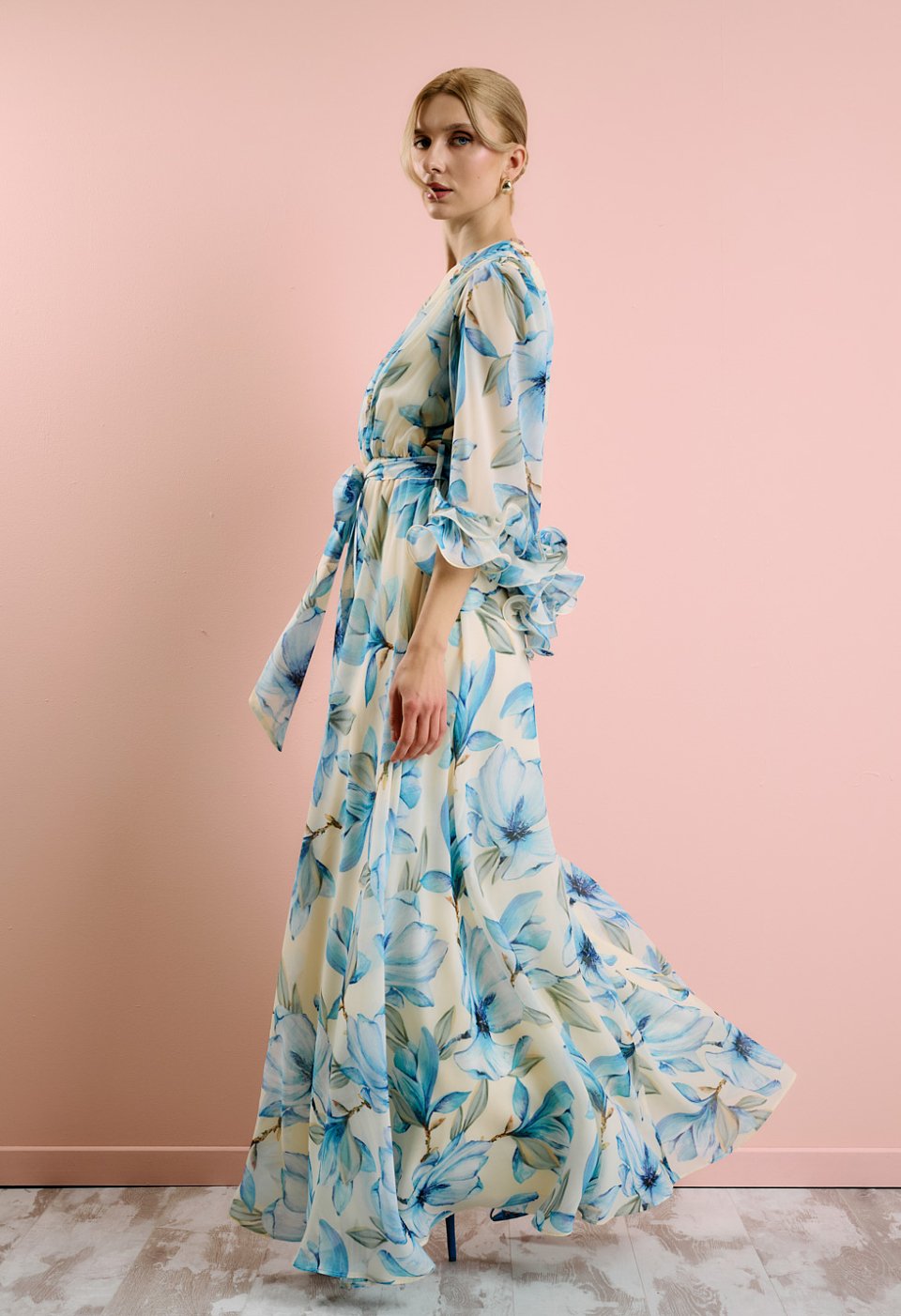 Maxi Floral One-Shoulder Dress