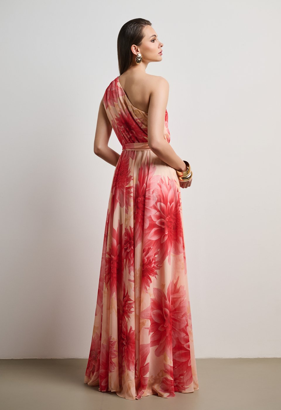 Asymmetric printed dress