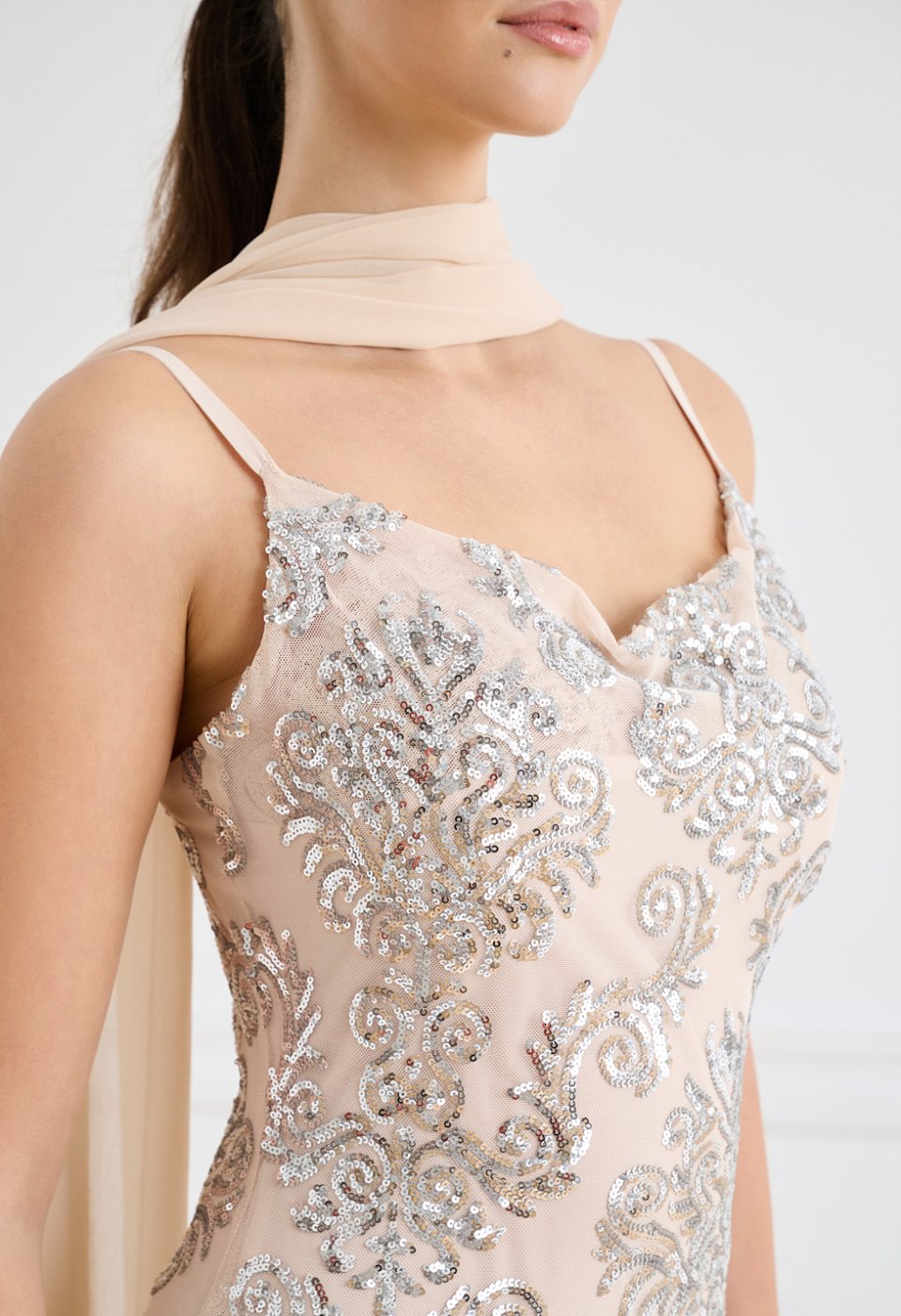 Sequin maxi evening dress