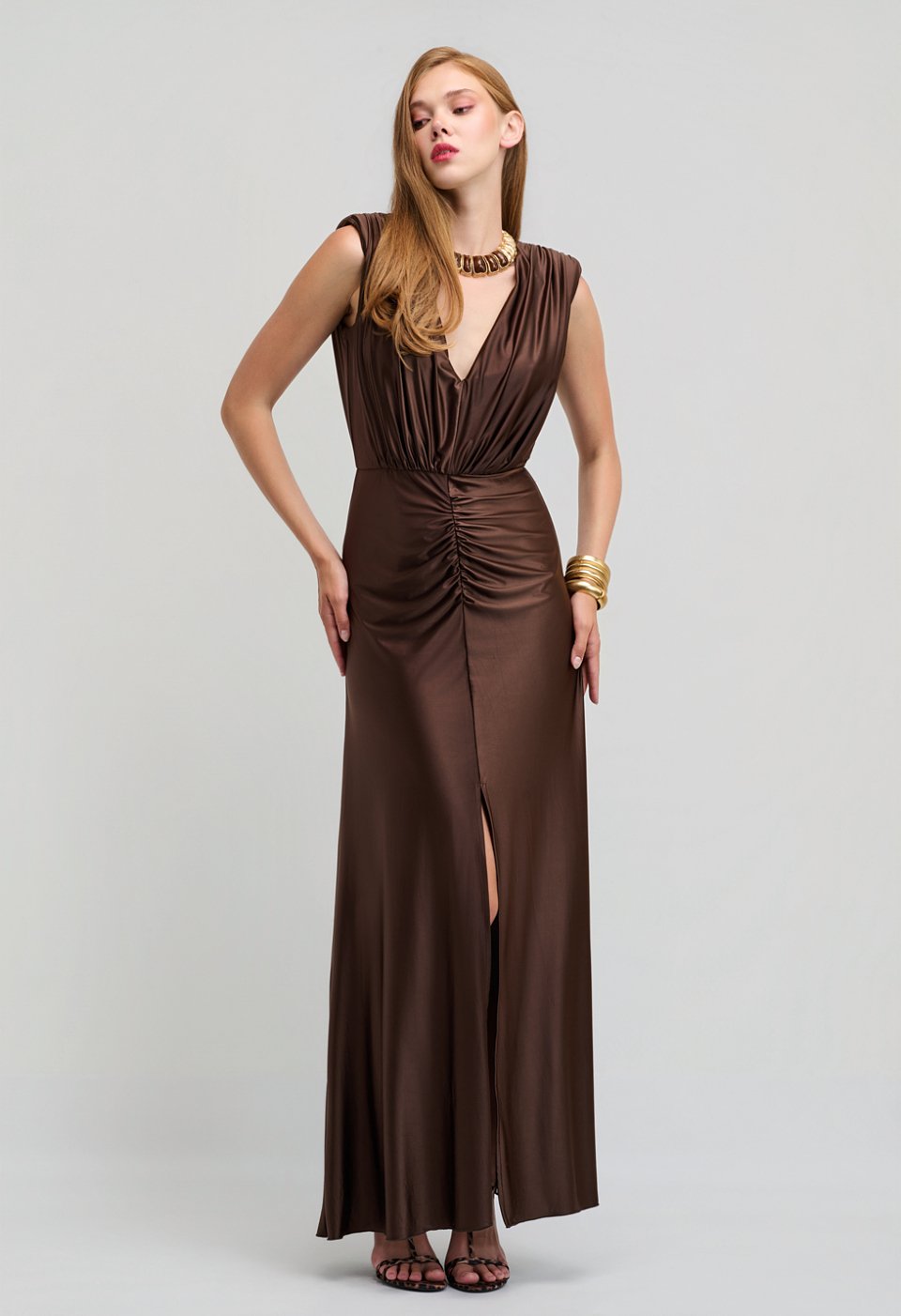 Maxi Stretch Ruched Dress