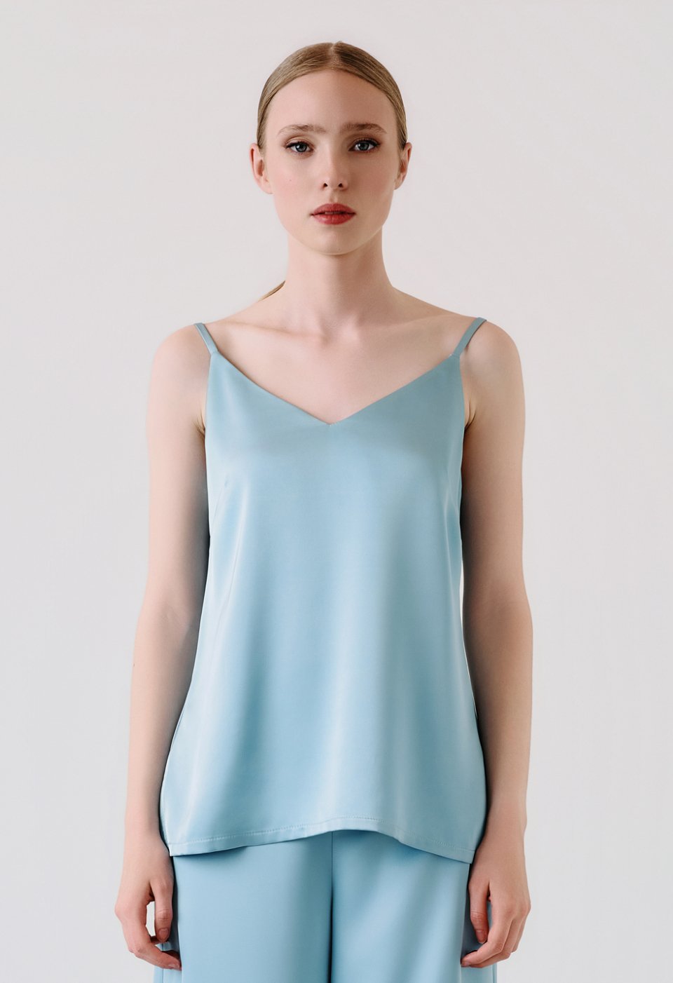 Satin top with adjustable straps
