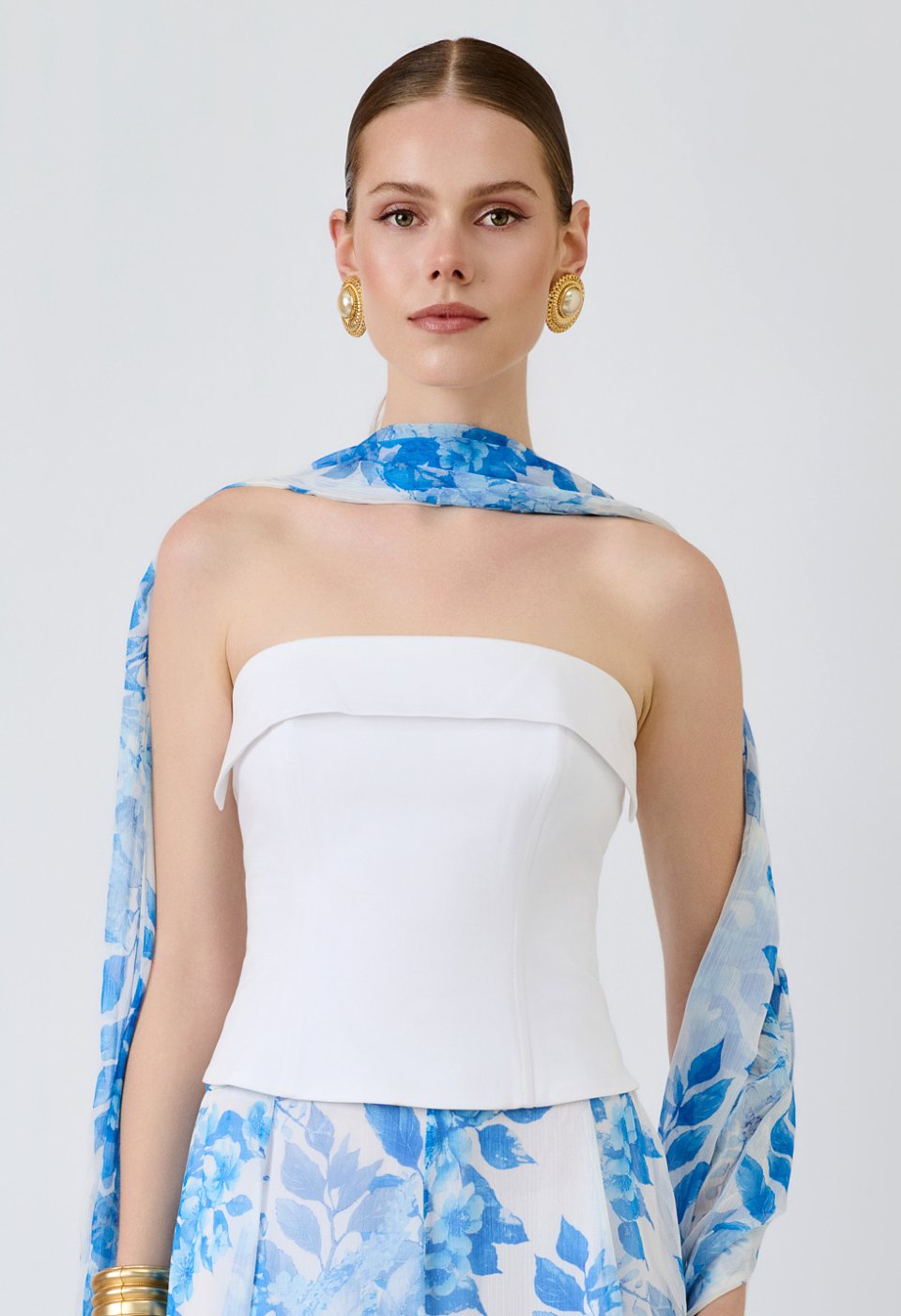 Strapless top with a smocked back