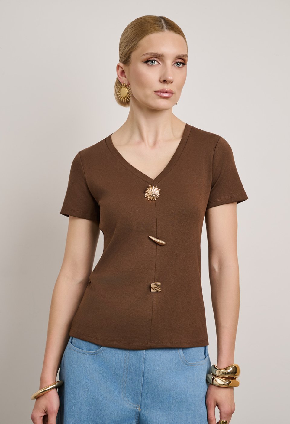 V-neck blouse