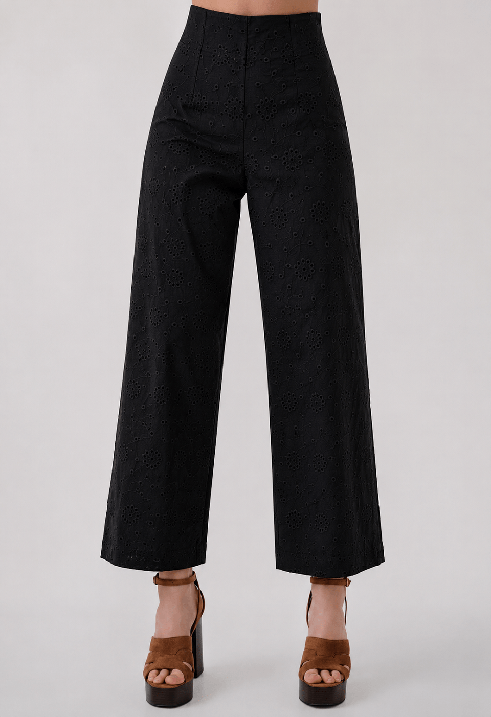 Broderie παντελόνα culotte ψηλόμεση