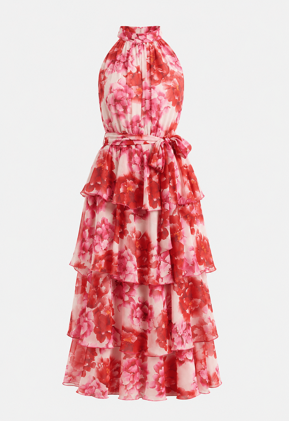 Floral maxi dress with ruffles