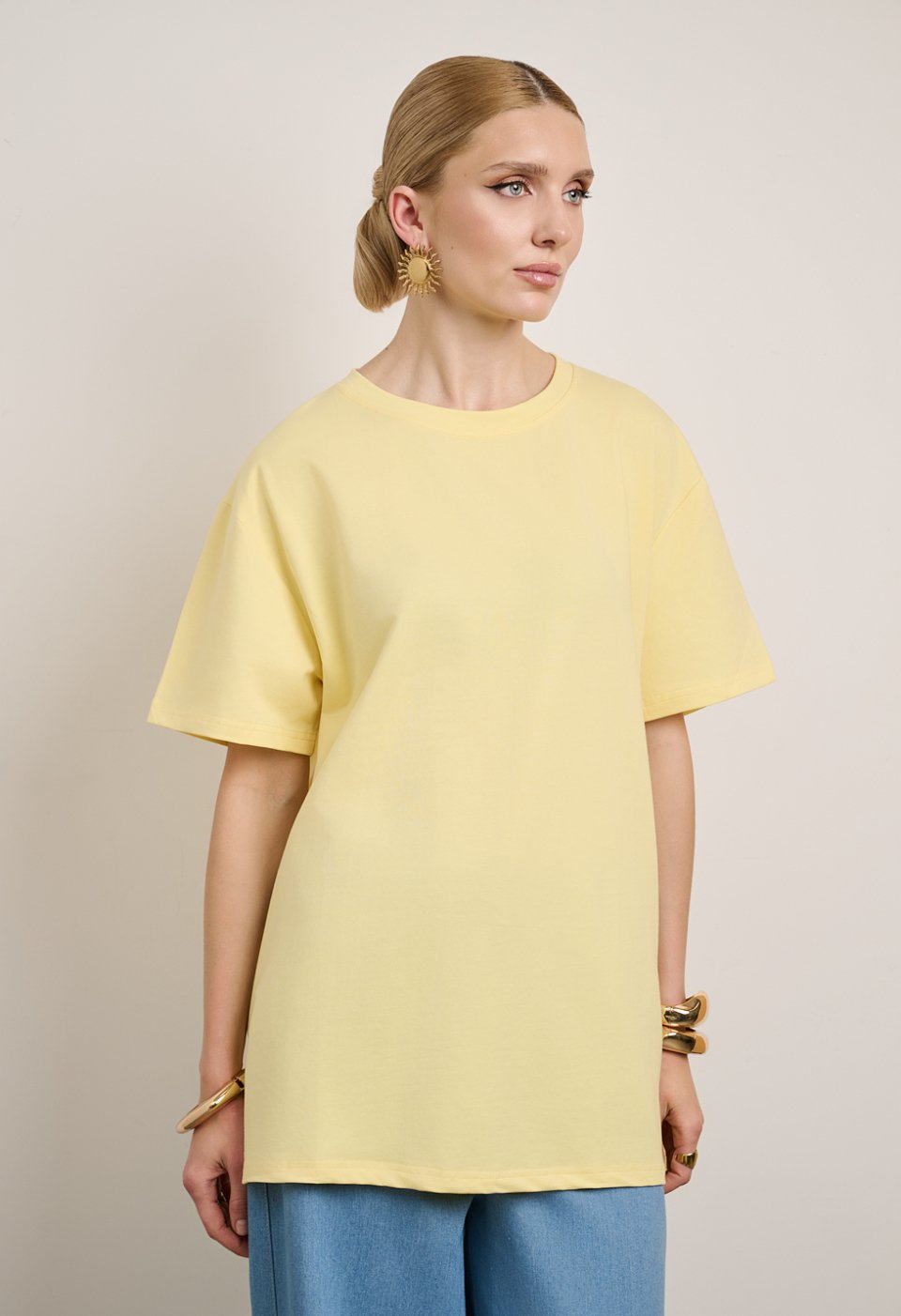 Oversized short-sleeve blouse