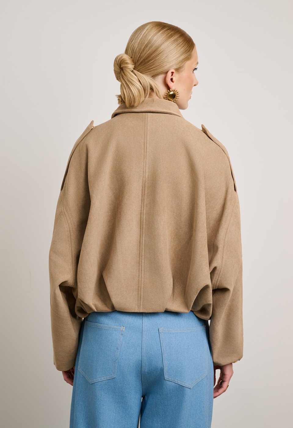 Suede bomber jacket