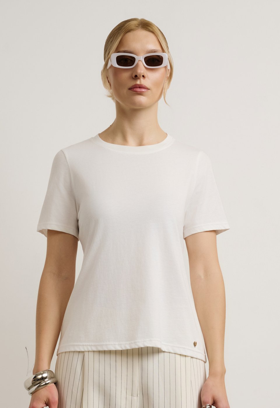 Short-sleeve T-shirt with round neckline