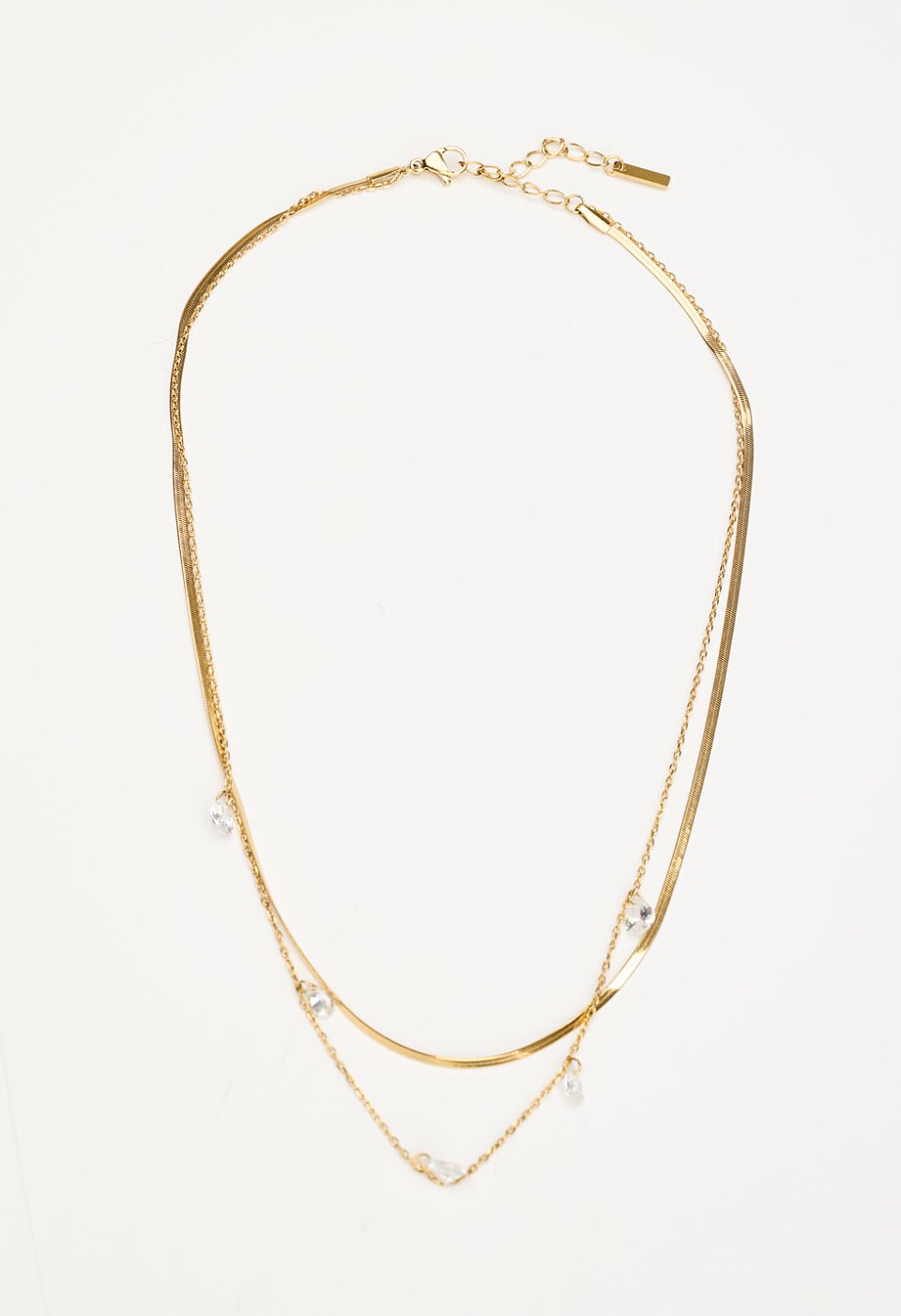 Double necklace with stones