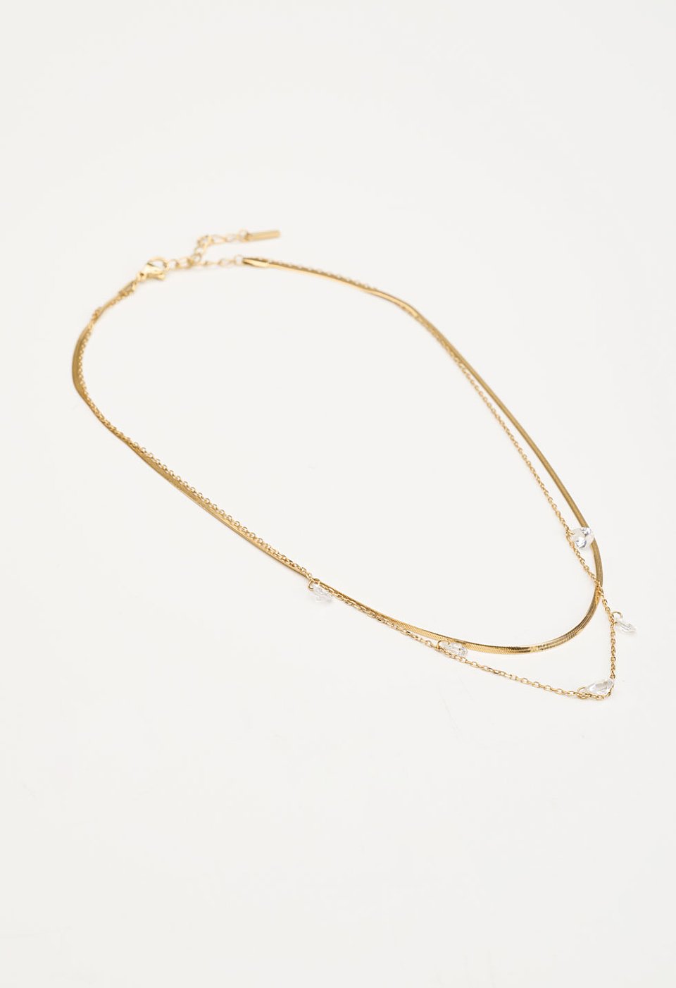 Double necklace with stones