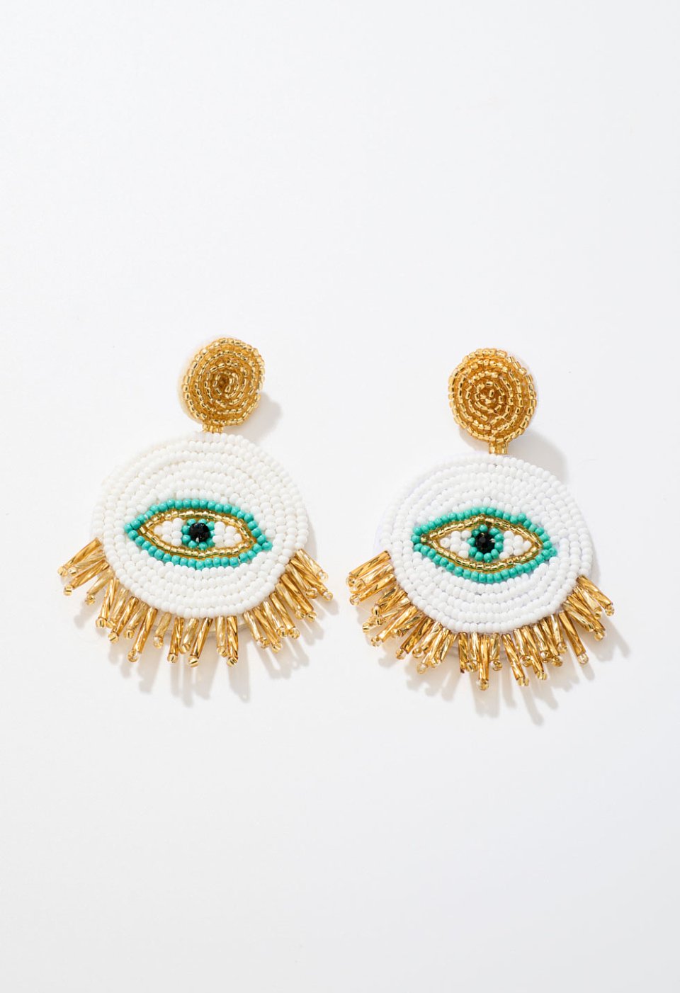 Evil eye earrings with beads