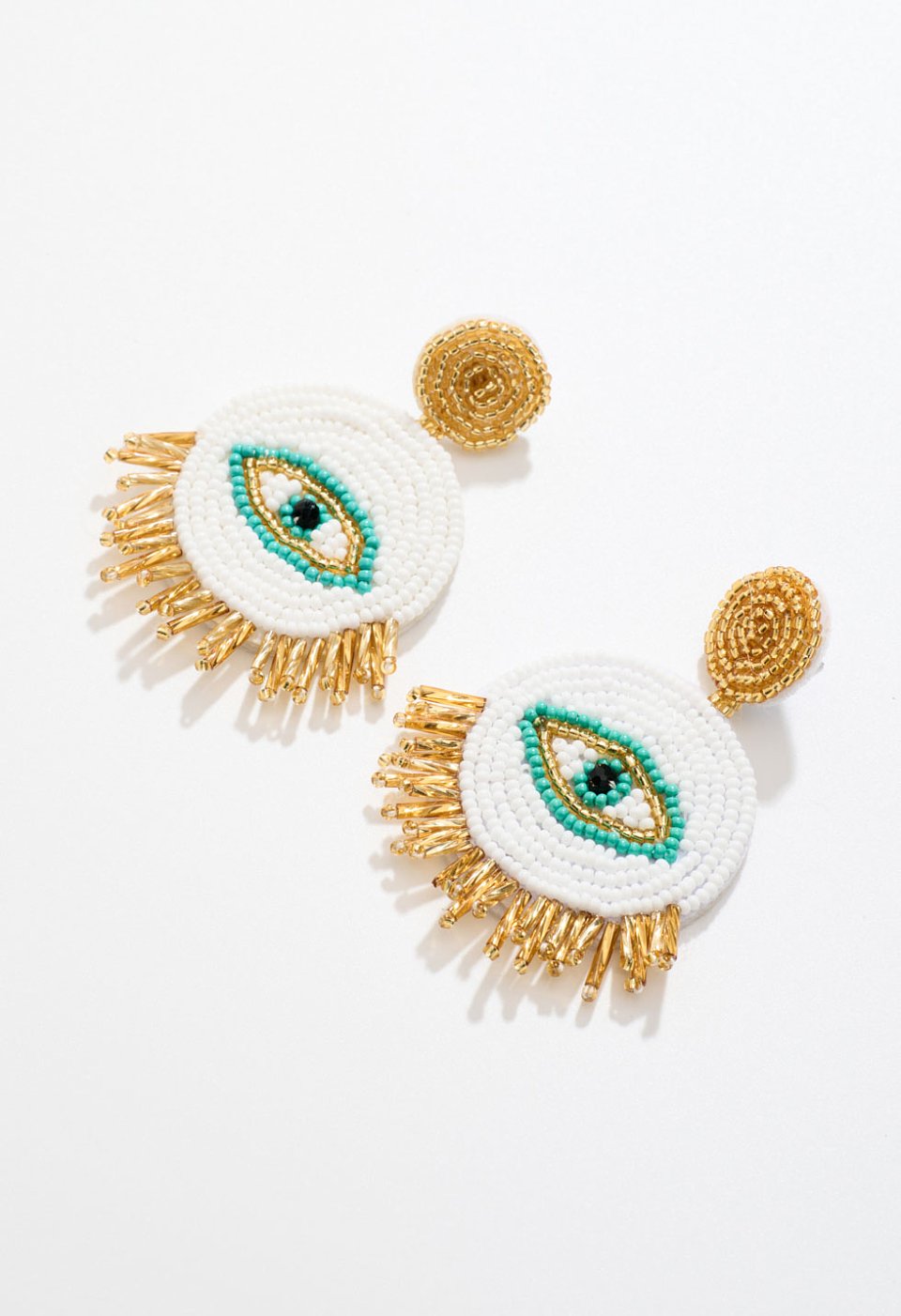 Evil eye earrings with beads