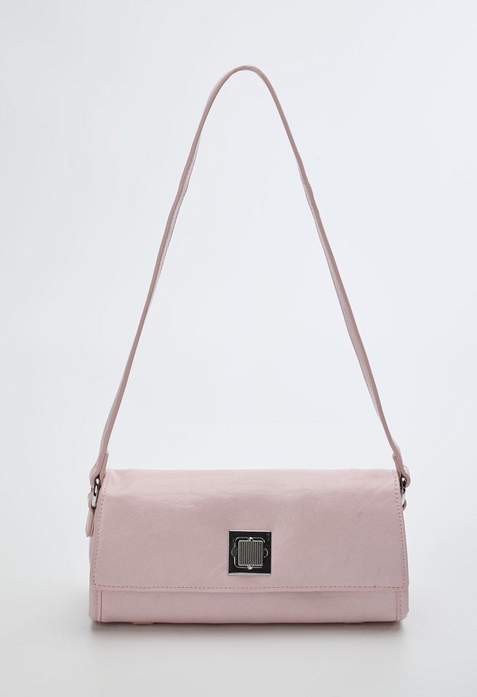 Pink shoulder bag with metal clasp