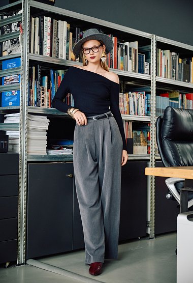 Jumpsuit featuring a combination of fabrics