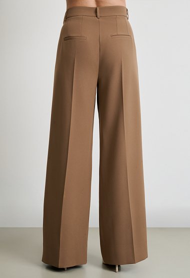 Pleated fabric trousers