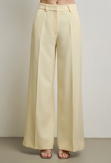 Pleated fabric trousers