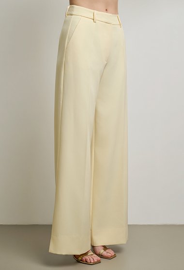 Pleated fabric trousers