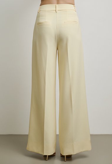 Pleated fabric trousers