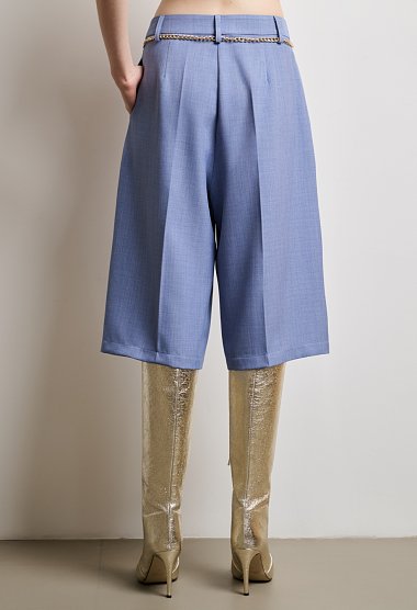 High-waisted zip culottes with pleats