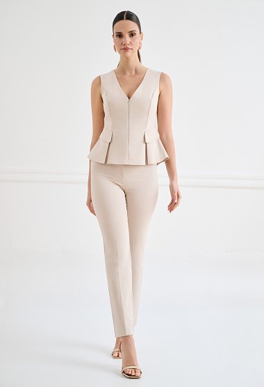 High-waisted cigarette trousers