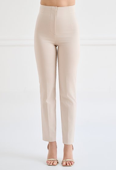 High-waisted cigarette trousers