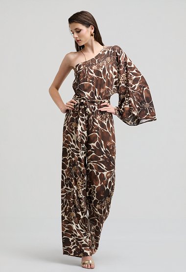 Εμπριμέ ολόσωμη φόρμα one shoulder